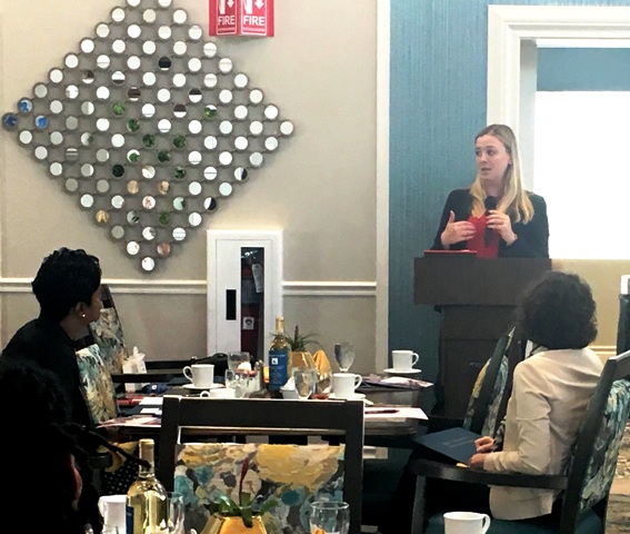 At HarborChase in Palm Beach Gardens, Attorney Jacqueline Bain tells attendees what they need to know about HIPAA and the Florida Information Protection Act