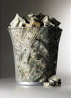 Money in Trash Can